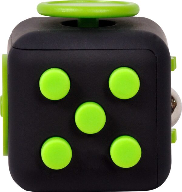 CUB ANTISTRES SPACER, FIDGET, black cu butoane green, „SP-CUBE-FGET”