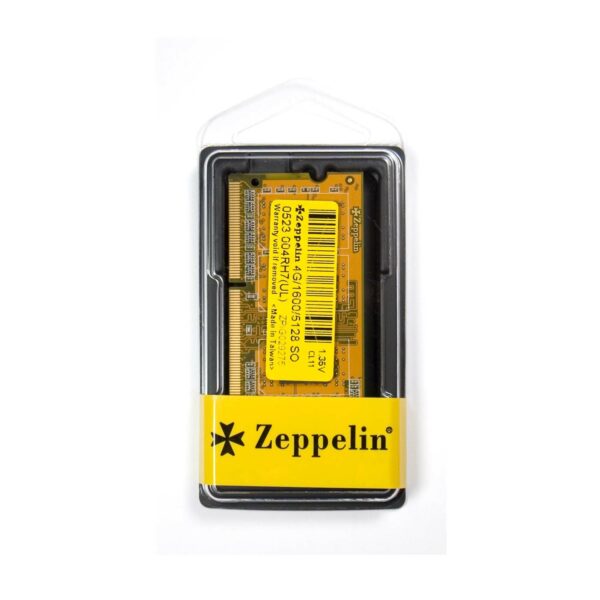 SODIMM Zeppelin, DDR3 4GB, 1600 MHz, low voltage 1.35V, retail „ZE-SD3-4G1600V1.35”
