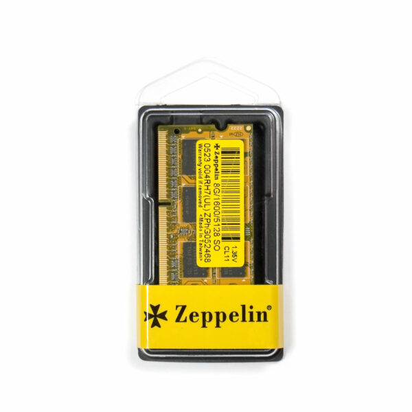 SODIMM Zeppelin, DDR3 8GB, 1600 MHz, low voltage 1.35V, retail „ZE-SD3-8G1600V1.35”