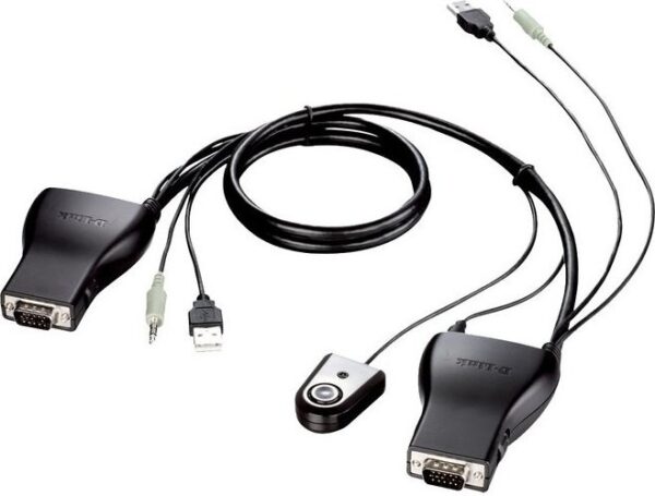 CABLU KVM D-LINK control 2 PC la 1 KVM, conector tip USB (T) x 2 | VGA (T) x 2 | 3.5 mm Jack (T) x 2, „DKVM-222” (include TV 0.8lei)