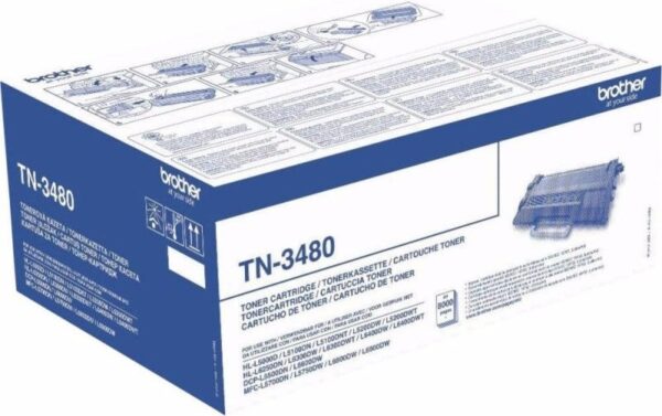 Toner Original Brother Black, TN3480, pentru HL-L5000|L5100|L5200|L6250|L6300|L6400|DCP-L5500|6600|MFC-L5700|L5750|L6800|L6900, 8K,”TN3480″