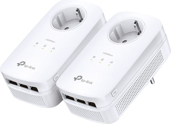 KIT ADAPTOR POWERLINE TP-LINK tehnologie AV2, AV1300, pana la 1300Mbps, 3 porturi Gigabit, priza AC, 2 buc. „TL-PA8030PKIT” (timbru verde 2 lei)