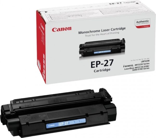 Toner Original Canon Black, EP-27, pentru LBP-3200|LBP-3210|MF-3220|MF-3240|MF-5530|MF-5550|MF-5630|MF-5650|MF-5730|MF-5750|MF-5770|MF-3110, 2.5K, incl.TV 0 RON, „CR8489A002AA”