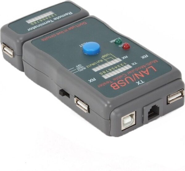 TESTER CABLU RETEA GEMBIRD pt. cablu UTP, STP si USB, baterie 9V neinclusa, „NCT-2” (include TV 0.8lei)