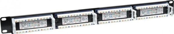 PATCH PANEL INTELLINET 24 porturi, UTP, Cat5e, 1U pentru rack 19″ „513555”