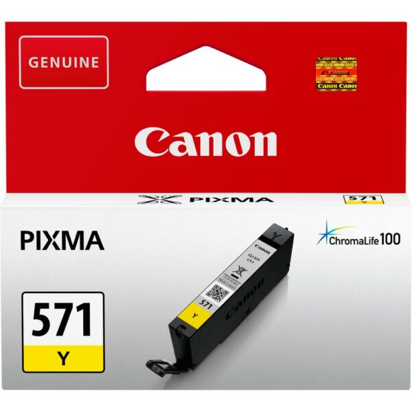 Cartus Cerneala Original Canon Yellow, CLI-571Y, pentru Pixma MG5750|MG5751|MG6850|MG6851|MG7750|MG7751|MG7752|TS5050|TS5051|TS5053|TS5055|TS6050|TS8050|TS9050, , (timbru verde 0.15 lei), „BS0388C001AA”