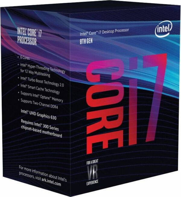 CPU INTEL, skt. LGA 1151 Core i7, i7-8700K, frecventa 3.7 GHz, turbo 4.7 GHz, 6 nuclee, putere 95 W, „BX80684I78700K”