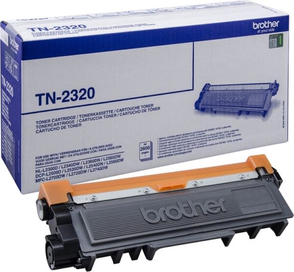 Toner Original Brother Black, TN2320, pentru HL-L2300|L2340|L2360|L2365|DCP-L2500|L2520|L2540|L2560|L2700|MFC-L2700|L2720|L2740, 2.6K,”TN2320″