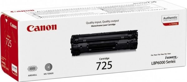 Toner Original Canon Black, CRG-725, pentru LBP-6000|LBP-6020|LBP-6030|MF-3010, 1.6K, incl.TV 0.8 RON, „CR3484B002AA”