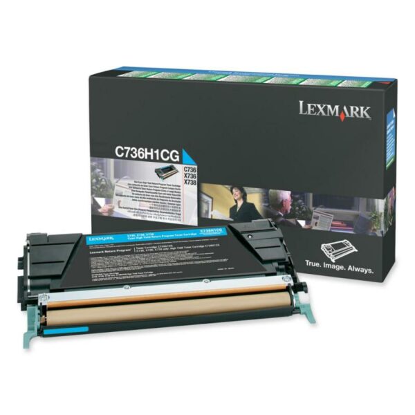 Toner Original Lexmark Cyan, C736H1CG, pentru C736|X736|X738, 1K, (timbru verde 1.2 lei) , „C736H1CG”