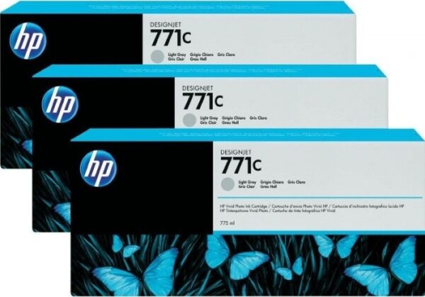 Tri-Pack Original HP Light Grey, nr.771C, pentru DesignJet Z6200, , (timbru verde 0.45 lei), „B6Y38A”