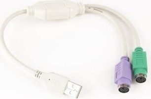 CABLU USB GEMBIRD splitter, USB 2.0 (T) la 2 x PS2 (T), 30cm, adaptor USB la mufe PS2 pt. tastatura si mouse, alb, „UAPS12” (include TV 0.06 lei)