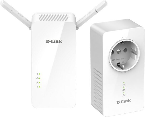 KIT ADAPTOR POWERLINE D-LINK tehnologie AV2.1, AV1000, pana la 1000Mbps, 1 port Gigabit, wireless dual band AC1200, priza AC, 2 buc., „DHP-W611AV” (timbru verde 2 lei)