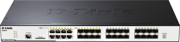 SWITCH D-LINK L2 cu management 16 porturi SFP + 8 porturi Combo SFP, carcasa metalica, rackabil, „DGS-3120-24SC”(timbru verde 2 lei)