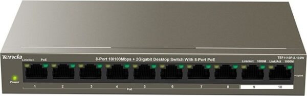 TENDA 8-PORT POE SWITCH TEF1110P-8-102W „TEF1110P-8-102W” (timbru verde 2 lei)