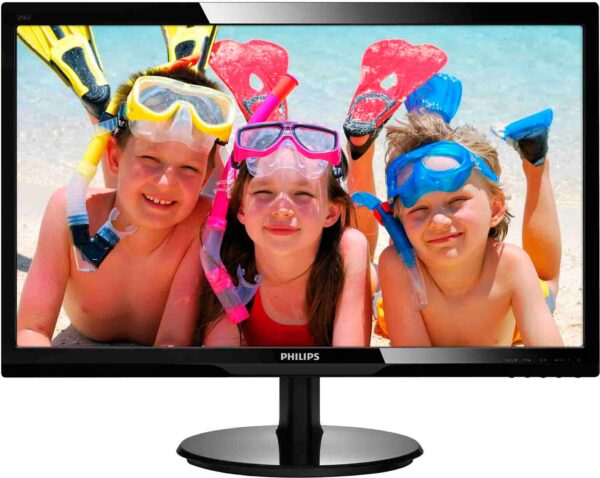 MONITOR PHILIPS 24″, home, office, TN, Full HD (1920 x 1080), Wide, 250 cd/mp, 5 ms, VGA, DVI, „246V5LSB/00” (timbru verde 7 lei)