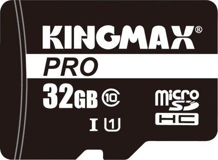 CARD MicroSD KINGMAX, 32 GB, MicroSDHC, clasa 10, standard UHS-I U1, „KM-PS04-32GB-PRO” (timbru verde 0.03 lei)