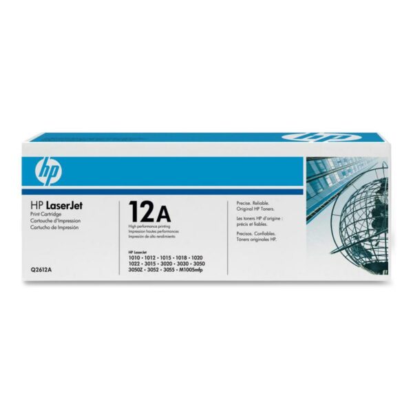 Toner Original HP Black, nr.12A, pentru LaserJet 1010|1012|1015|1018|1020|1022|3015|3020|3030|3050|3052|3055|M1005|M1319F, 2K, (timbru verde 1.2 lei) , „Q2612A”