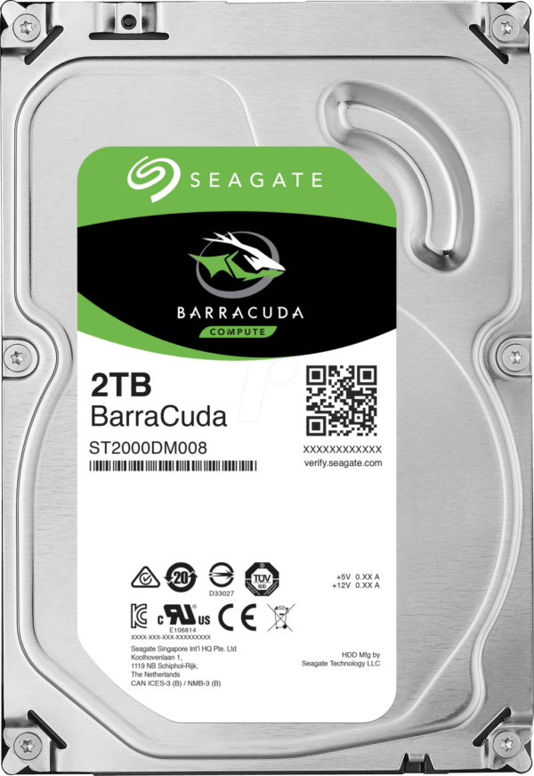 HDD SEAGATE 2 TB, Barracuda, 7.200 rpm, buffer 256 MB, pt. desktop PC, „ST2000DM008”