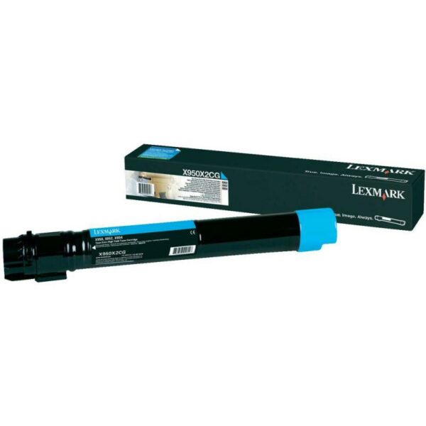 Toner Original Lexmark Cyan, X950X2CG, pentru X950|X952|X954, 22K, (timbru verde 1.2 lei) , „X950X2CG”