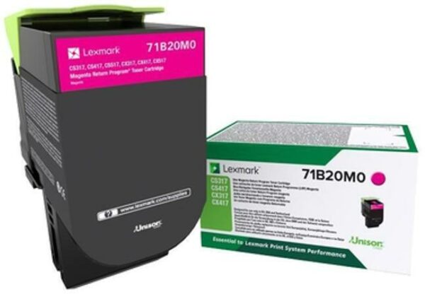 Toner Original Lexmark Magenta, 71B20M0, pentru CX317|CS317|CX417|CS417, 2.5K, (timbru verde 1.2 lei) , „71B20M0”