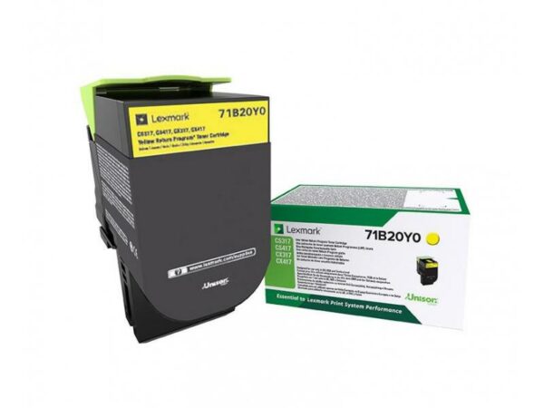 Toner Original Lexmark Yellow, 71B20Y0, pentru CX317|CS317|CX417|CS417, 2.5K, (timbru verde 1.2 lei) , „71B20Y0”