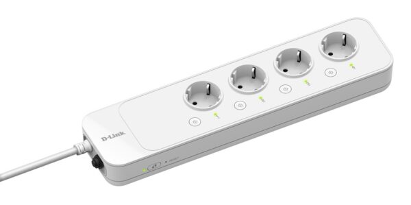 PRELUNGITOR inteligent D-LINK, Schuko x 4, conectare prin Schuko (T), cablu 1.5 m, 16 A, protectie supratensiune, programare prin smartphone, WiFi, alb, „DSP-W245” (include TV 0.18lei)