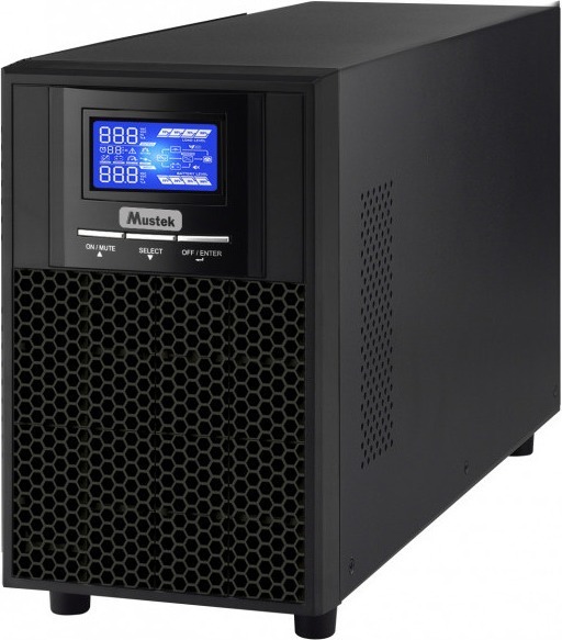 UPS MUSTEK Online cu Sinusoida Pura, tower, 1000VA/ 1000W, AVR, 4 x socket IEC, display LCD, 3 x baterie 12V/7Ah, Backup: >5 min., incarc. 3h, con. USB, RS232, dubla conversie,”PowerMust 1000 Online LCD tower””1000-LCD-ON-T20″ (include TV 35lei)