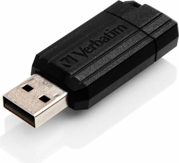 MEMORIE USB VERBATIM PINSTRIPE 32GB, USB 2.0, NEGRU „49064” (TIMBRU VERDE 0.03 LEI)