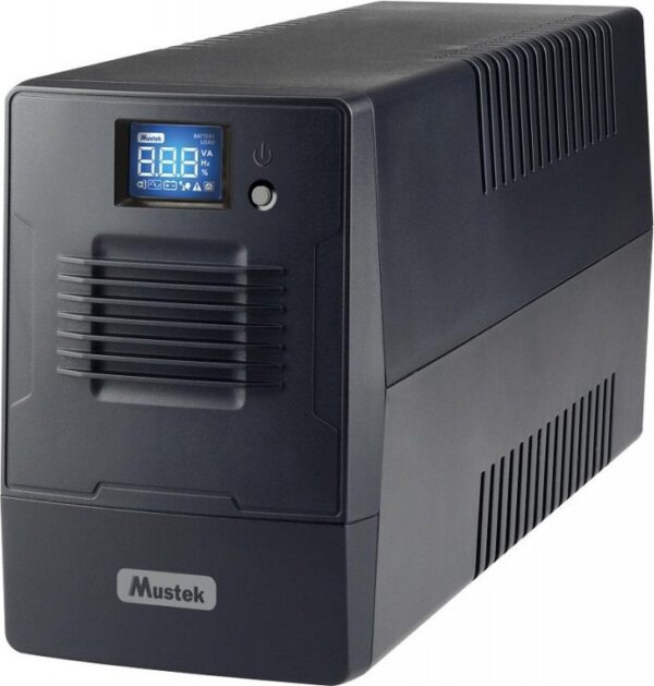 UPS MUSTEK Line Int. cu management, LCD, 800VA/ 480W, AVR, 4 x socket IEC, display LCD, 1 x baterie 12V/9Ah, Backup: 20 min., incarcare: pana la 4h, conector USB, combo RJ11, „PowerMust 800 Line In. LCD” „800-LCD-LI-T20” (include TV 3.5lei)