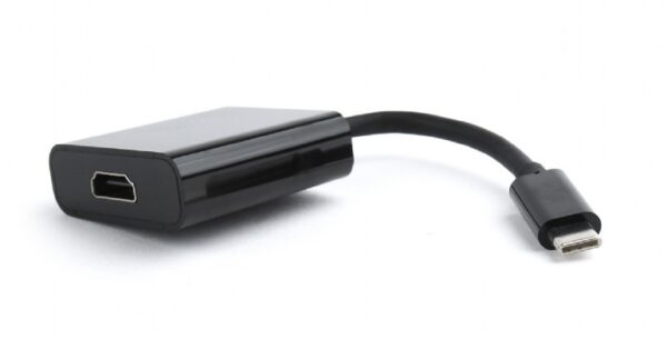 CABLU video GEMBIRD, adaptor USB 3.1 Type-C (T) la HDMI (M), 15cm, rezolutie maxima 4K UHD (3840 x 2160) la 30 Hz, negru, „A-CM-HDMIF-01” (include TV 0.06 lei)