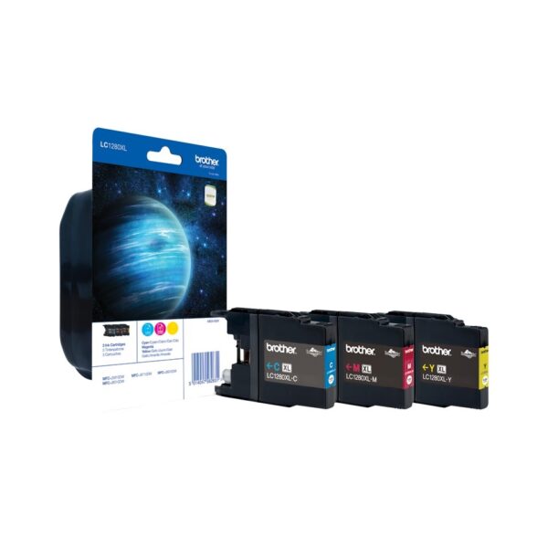 Combo-Pack Original Brother CMY, LC1280XLRBWBP, pentru DCP-J525|J725|J925|MFC-J430|J5910|J625|J6510|J6910, 3x 1.2K, (timbru verde 0.45 lei), „LC1280XLRBWBP”