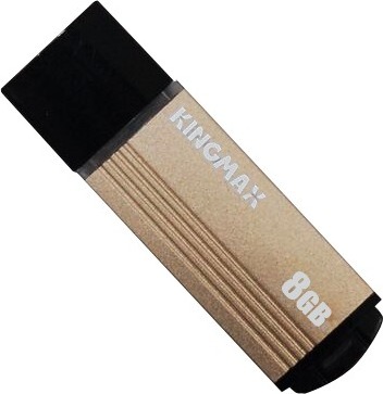MEMORIE USB 2.0 KINGMAX 8 GB, cu capac, carcasa aluminiu, negru / auriu, „KM-MA06-8GB/Y” (include TV 0.03 lei)