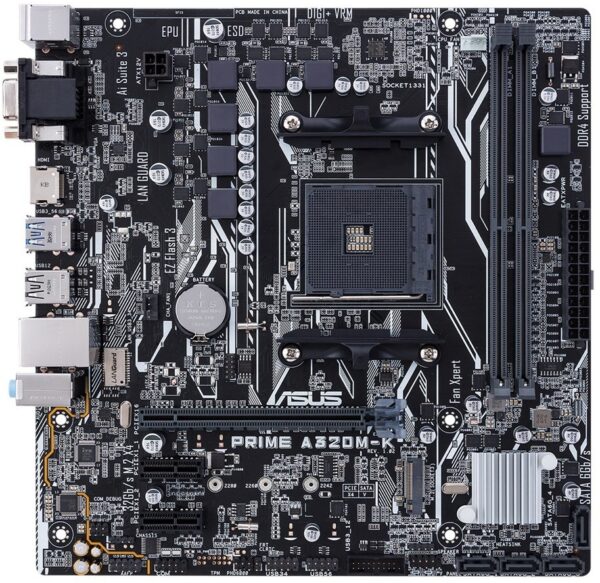 PLACA de BAZA Asus „PRIME A320M-K”, skt AM4, mATX, AMD A320, 2 x DDR4, max. 32 GB, 4 x SATA, 1 x M.2, 7.1, „PRIME A320M-K”