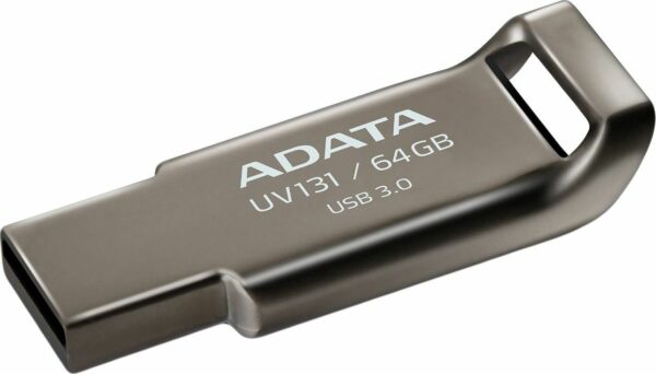 MEMORIE USB 3.2 ADATA 64 GB, profil mic, carcasa aliaj zinc, gri, „AUV131-64G-RGY” (timbru verde 0.03 lei)