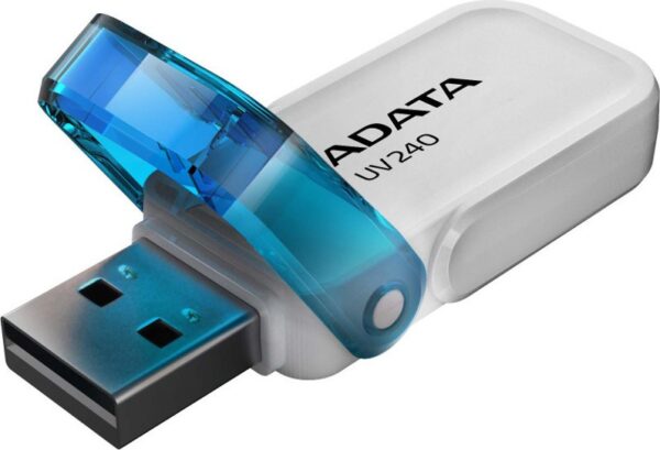 MEMORIE USB 2.0 ADATA 16 GB, cu capac, carcasa plastic, alb, „AUV240-16G-RWH” (timbru verde 0.03 lei)