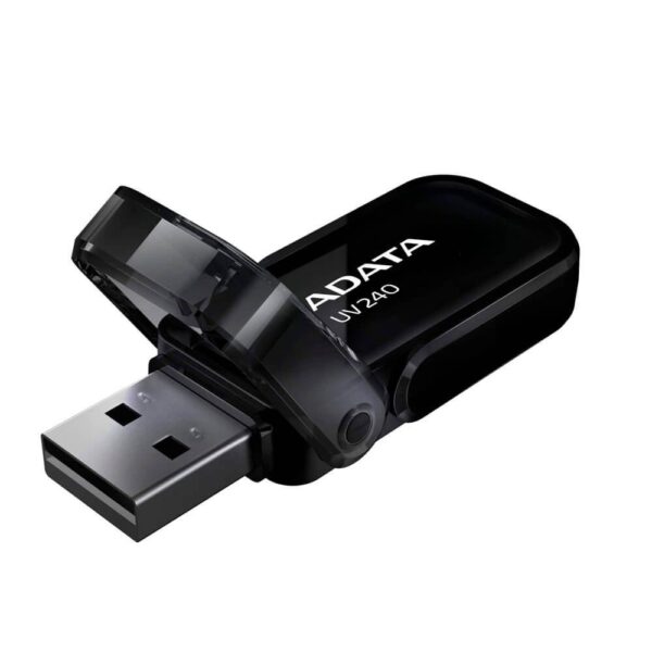 MEMORIE USB 2.0 ADATA 64 GB, cu capac, carcasa plastic, negru, „AUV240-64G-RBK” (timbru verde 0.03 lei)