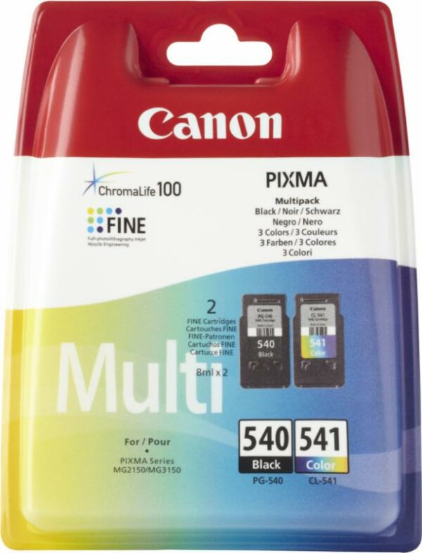 Combo-Pack Original Canon Black/Color, PG-540/CL-541, pentru Pixma MG2150|MG2250|MG3150|MG3250|MG3550|MG3650|MG4150|MG4250|MX375|MX395|MX435|MX455|MX475, , incl.TV 0.11 RON, „BS5225B006AA”