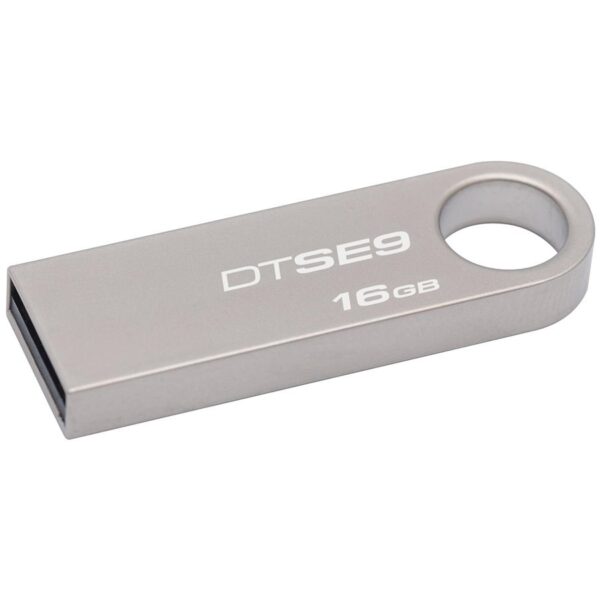 MEMORIE USB 2.0 KINGSTON 16 GB, profil mic, carcasa metalic, argintiu, „DTSE9H/16GB” (include TV 0.03 lei)