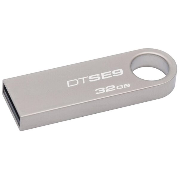MEMORIE USB 2.0 KINGSTON 32 GB, profil mic, carcasa metalic, argintiu, „DTSE9H/32GB” (timbru verde 0.03 lei)
