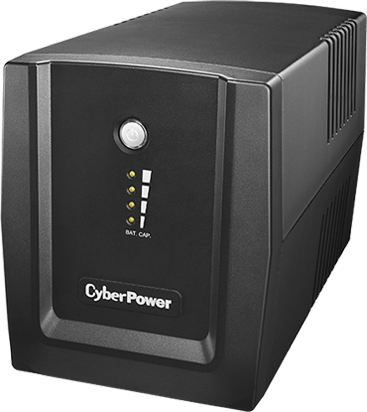 UPS CYBER POWER Line Int. cu management, LED, 1500VA/ 900W, AVR, 4 x socket Shucko, indicatie status cu LED, 2 x baterie 12 V/7.5Ah, Backup 60 – 90 min, incarcare 8h, conector USB, combo RJ45, „UT1500E” (include TV 10lei)