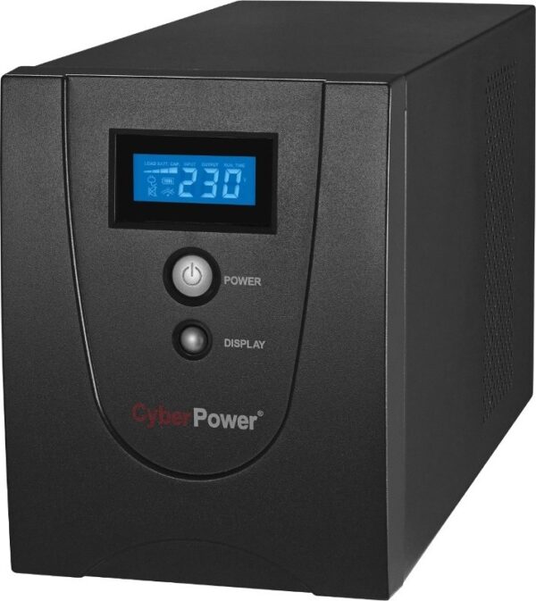 UPS CYBER POWER Line Int. cu management, LCD, tower, 2200VA/ 1320W, AVR, 6 x socket IEC, display LCD, 2 x baterie 12V/9Ah, Backup 1 – 6 min, incarcare 8h, USB, RS232, combo RJ45, GreenPower (Energy Saving), „VALUE2200EILCD” (timbru verde 40 lei)