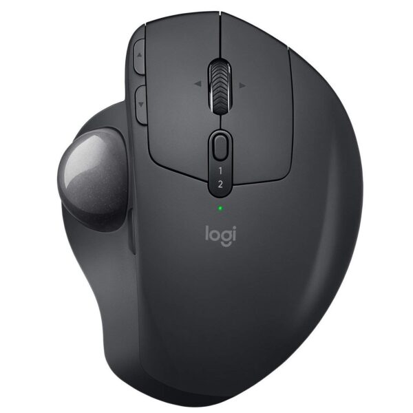 MOUSE LOGITECH, „MX Ergo”, PC sau NB, wireless, Bluetooth, optic, 2000 dpi, butoane/scroll 8/1 | trackball, ergonomic, Unifying Receiver, negru, „910-005179” (timbru verde 0.18 lei)