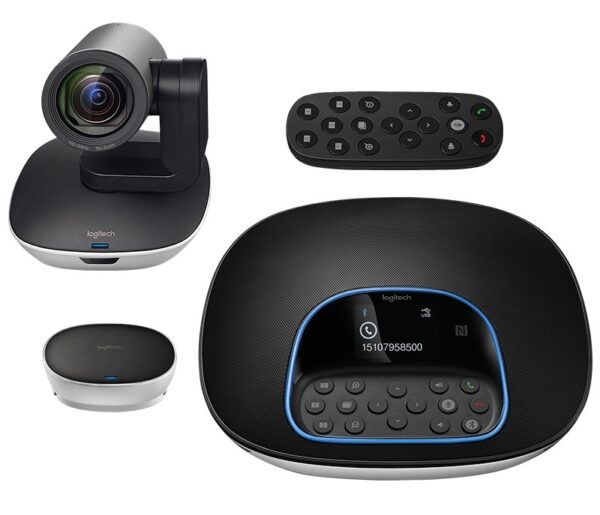 KIT CONFERINTA LOGITECH, Camera Web HD 1080p + Difuzor cu multiple functii, „GROUP Video ConferenceCam” „960-001057” (timbru verde 0.8 lei)