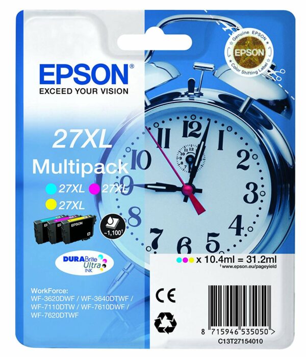 Combo-Pack Original Epson CMY, nr.27XL, pentru WorkForce WF-7110|WF-7610, , (timbru verde 0.45 lei), „C13T27154012”