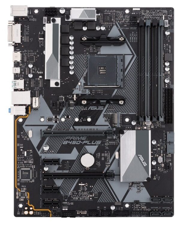 PLACA de BAZA Asus „PRIME B450-PLUS”, skt AM4, ATX, AMD B450, 4 x DDR4, max. 64 GB, 6 x SATA, 1 x M.2, 7.1, „PRIME B450-PLUS”