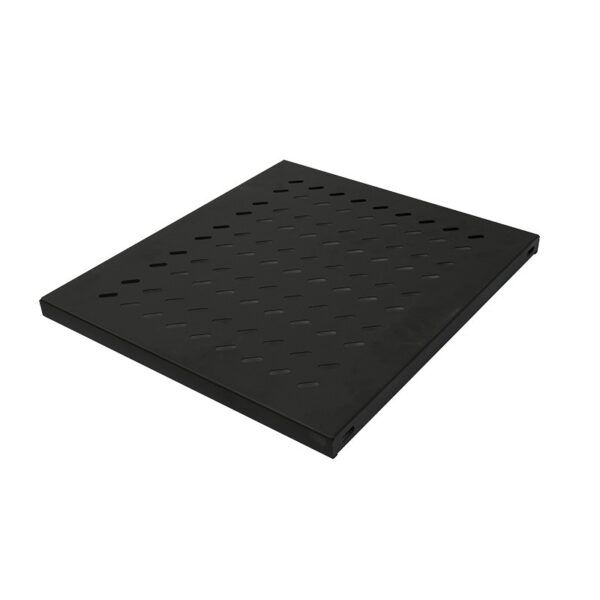 RAFT FIX LOGILINK 1U pentru rack 19″, adancime 345mm, sarcina maxima 50Kg, vopsea antistatic, otel 1mm, fixare 4 puncte, dedicat pentru cabinet cu adancime 600mm, black, „SF1F45B”