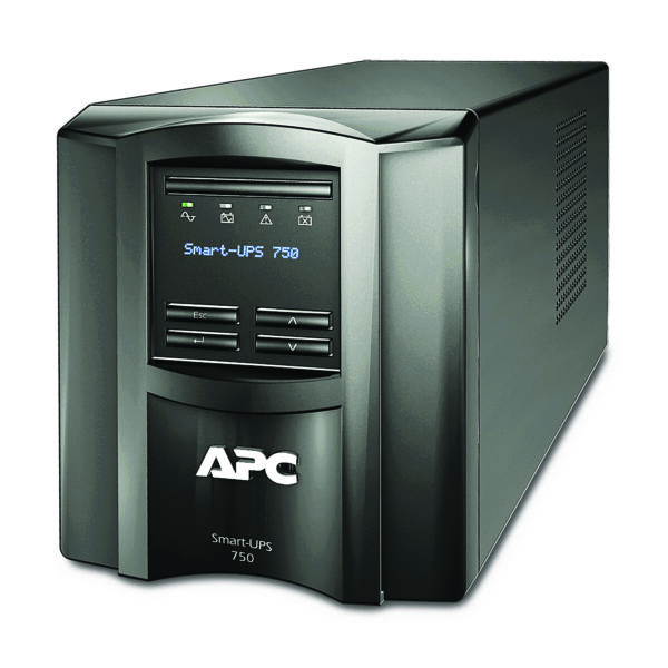 UPS APC, „Smart-UPS SMT”, Line Int. sin pura mgmt, mini tower, 750VA / 500W, AVR, IEC x 6, 1 x baterie RBC48, display LCD, back-up 11 – 20 min., „SMT750IC”, SP prelungire garantie(WBEXTWAR1 YR-SP-02/WBEXTWAR3YR-SP-02), (timbru verde 40 lei)