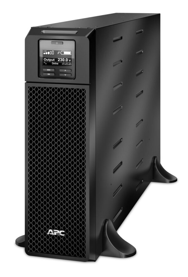 UPS APC, „Smart-UPS SRT”, Online cu sinusoida pura, tower, 5000VA / 4500W, AVR, IEC x 10, 1 x baterie APCRBC140, display LCD, back-up 1 – 10 min., „SRT5KXLI”, SP prelungire garantie (WBEXTWAR1YR-SP-05/WBEXTWAR3YR-SP-05), (timbru verde 40 lei)