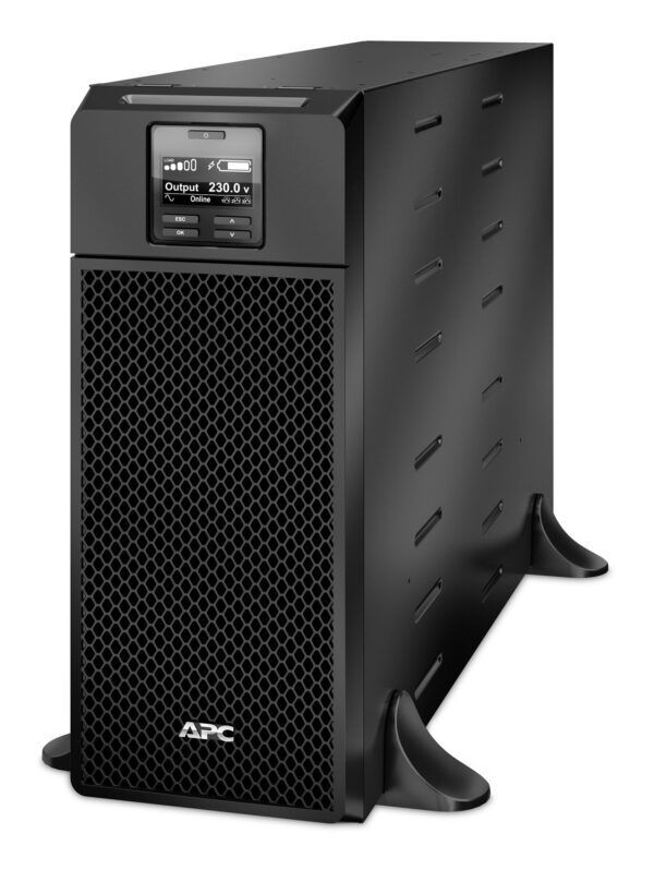 UPS APC, „Smart-UPS SRT”, Online cu sinusoida pura, tower, 6000VA / 6000W, AVR, IEC x 10, 1 x baterie APCRBC140, display LCD, back-up 1 – 10 min., „SRT6KXLI”, SP prelungire garantie (WBEXTWAR1YR-SP-05/WBEXTWAR3YR-SP-05), (timbru verde 40 lei)